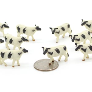 Set of Miniature Cows - Mini Cow - Terrarium Supplies - Teeny Tiny Pack of Cows Holstein Cows - Diorama Supplies Soap Making READY TO SHIP!
