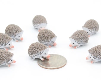 Set of Miniature Hedgehogs - Mini Hedgehog - Terrarium Supplies - Teeny Tiny Pack of Pets - Diorama Supplies Soap Making - READY TO SHIP!