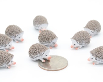 Set of Miniature Hedgehogs - Mini Hedgehog - Terrarium Supplies - Teeny Tiny Pack of Pets - Diorama Supplies Soap Making - READY TO SHIP!