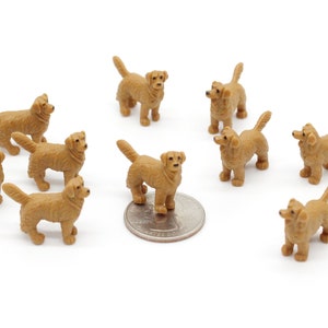 Set of Miniature Dogs - Mini Golden Retriever - Terrarium Supplies Teeny Tiny Pack of Retrievers Diorama Supplies Soap Making READY TO SHIP!