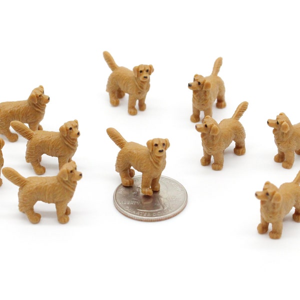 Set of Miniature Dogs - Mini Golden Retriever - Terrarium Supplies Teeny Tiny Pack of Retrievers Diorama Supplies Soap Making READY TO SHIP!