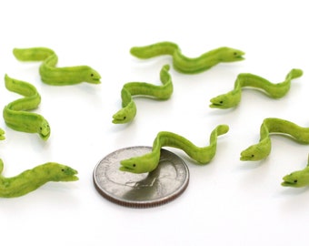 Set of Miniature Eels - Mini Moray Eels - Terrarium Supplies - Teeny Tiny Pack of Eels - Diorama Supplies Soap Making - READY TO SHIP!