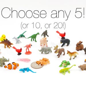 Set of Miniature Animals - Choose Any Set Terrarium Supplies Teeny Tiny Pack of Micro Animals Diorama Supplies Soap Resin - READY TO SHIP!