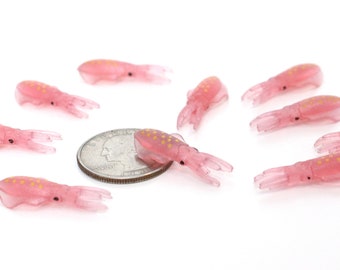 Set of Miniature Squids - Mini squid - Terrarium Supplies - Teeny Tiny Pack of fish Diorama Supplies Soap Making - READY TO SHIP!