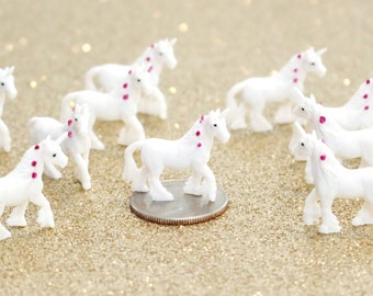 Set of Miniature Unicorns - Mini Unicorns - Terrarium Supplies - Teeny Tiny Pack of Unicorns - Diorama Supplies Soap Making - READY TO SHIP!