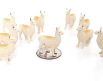 Set of Miniature Llamas - Mini Llama - Alpaca - Terrarium Supplies - Teeny Tiny Pack of Alpacas -  Soap Making - Diorama - READY TO SHIP!