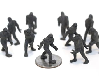 Set of Miniature Bigfoot - Mini Sasquatch - Terrarium Supplies - Teeny Tiny Pack of Bigfoots - Diorama Supplies Soap Making - READY TO SHIP!