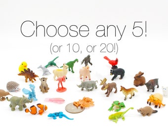 Set of Miniature Animals - Choose Any Set Terrarium Supplies Teeny Tiny Pack of Micro Animals Diorama Supplies Soap Resin - READY TO SHIP!