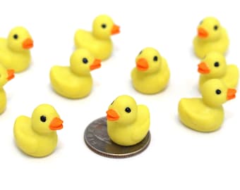 Set of Miniature Ducks - Mini Rubber Ducks - Terrarium Supplies - Teeny Tiny Pack of Ducks - Diorama Supplies Soap Making - READY TO SHIP!