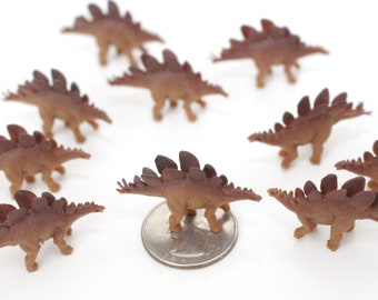 Set of Miniature Stegosaurus - Mini Dinosaur - Terrarium Supplies - Teeny Tiny Pack of Dinos Diorama Supplies Soap Making - READY TO SHIP!