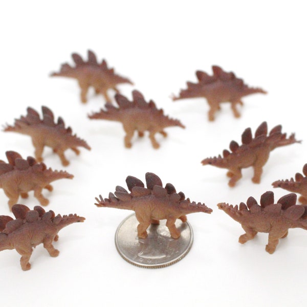 Set of Miniature Stegosaurus - Mini Dinosaur - Terrarium Supplies - Teeny Tiny Pack of Dinos Diorama Supplies Soap Making - READY TO SHIP!