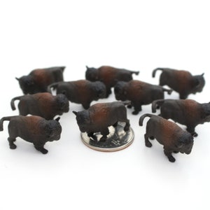 Set of Miniature Buffalo - Mini Buffalo - Bison - Terrarium Supplies - Teeny Tiny Pack of Bison -  Soap Making - Diorama - READY TO SHIP!