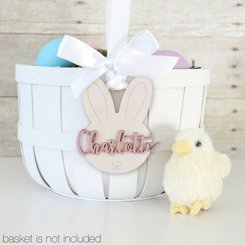 Personalized Easter Basket Bunny Rabbit Tag Easter Basket Etsy