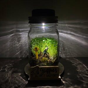 DIY Bigfoot Terrarium Kit Crafts for Kids Light Up Terrarium Mason Jar Solar Lid Terrarium Mason Jar Kit DIY Craft Kit Sasquatch image 2