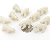 Set of Miniature Polar Bears - Mini Polar Bear Terrarium Supplies Teeny Tiny Pack of Bears Diorama Supplies Soap Making READY TO SHIP