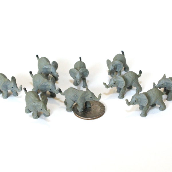 Set of Miniature Elephants - Mini Elephants - Terrarium Supplies - Teeny Tiny Pack of Elephants Diorama Supplies Soap Making READY TO SHIP!