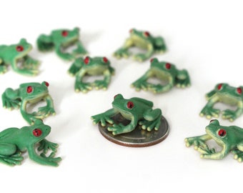 Set of Miniature Frogs Mini Red Eyed Tree Frog Terrarium Supplies Teeny Tiny  Pack of Frogs Diorama Supplies Soap Making READY TO SHIP -  Israel