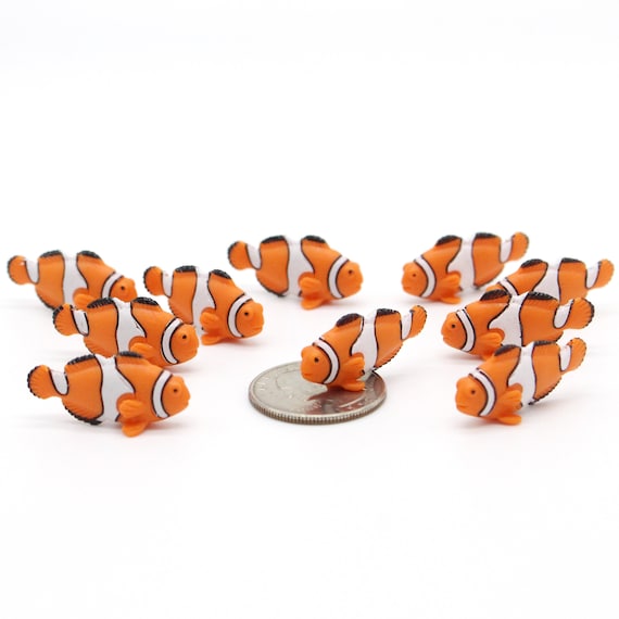 Set of Miniature Clownfish Mini Fish Nemo Terrarium Supplies Teeny