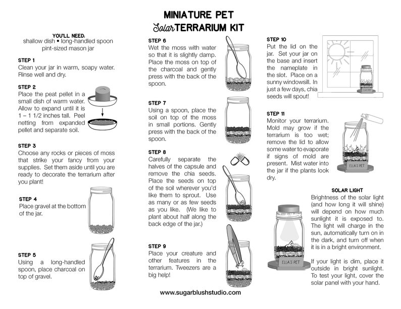 DIY Unicorn Terrarium Kit Crafts for Kids Light Up Terrarium Mason Jar Solar Lid Terrarium Mason Jar Kit DIY Craft Kit Pegasus image 9