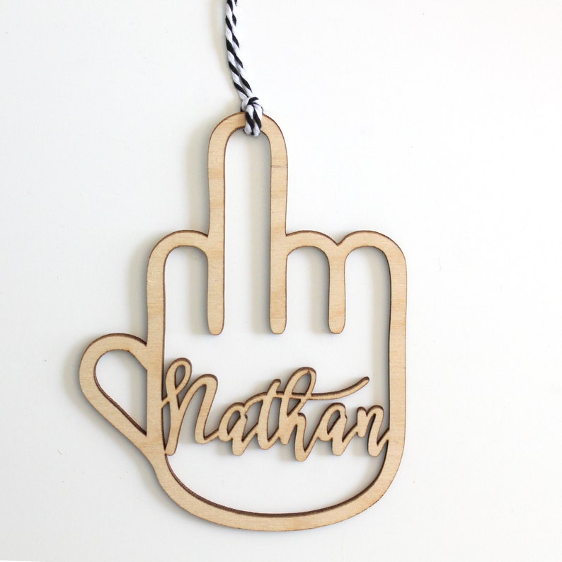 Middle Finger Christmas Ornament 