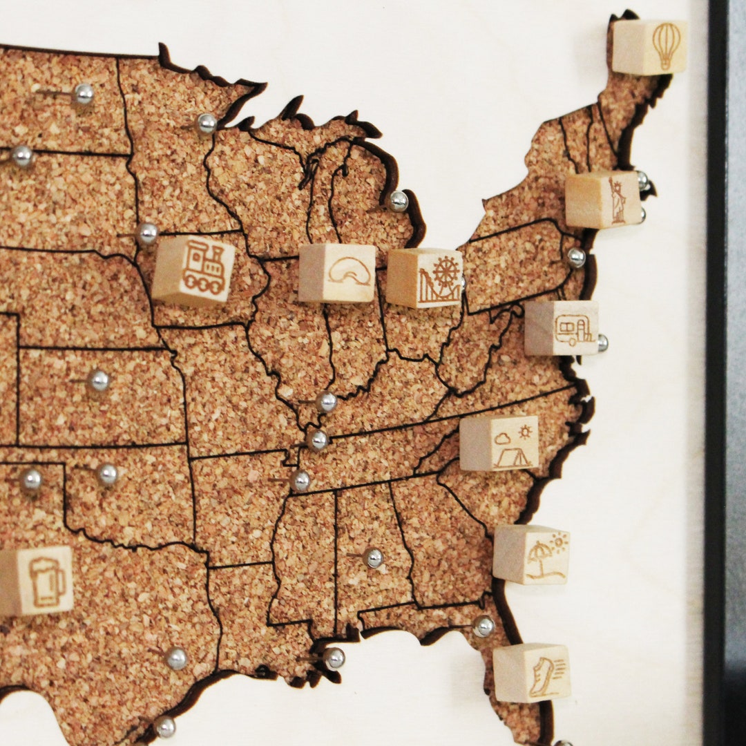 Set of Wood Custom Map Pins Map - Il 1080xN.2974401659 Me0v