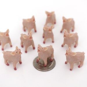 Set of Miniature Pigs - Mini Pig - Terrarium Supplies - Teeny Tiny Pack of Piggies - Diorama Supplies Soap Making - READY TO SHIP!