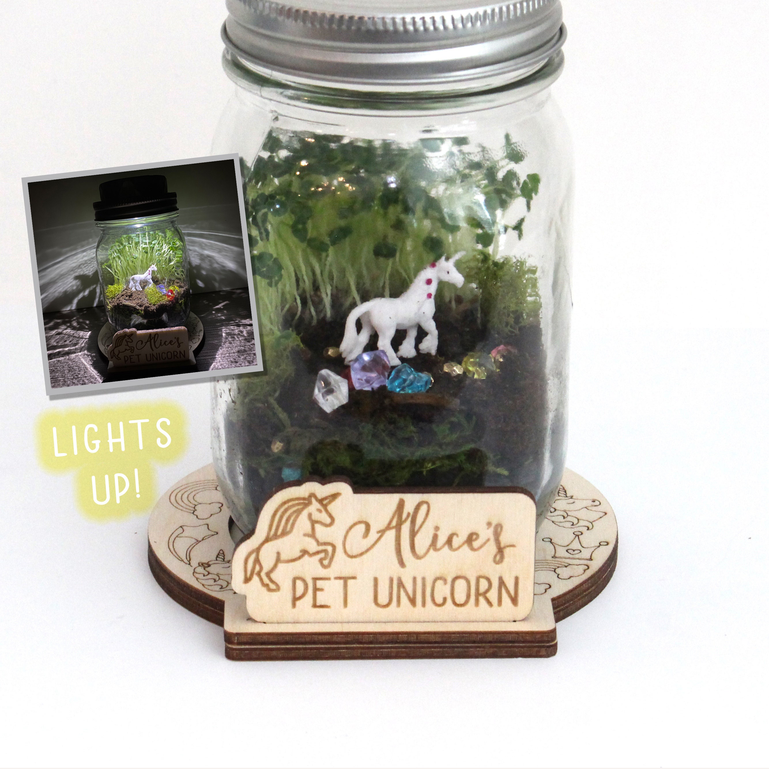 DIY Unicorn Terrarium Kit Crafts for Kids Light Up Etsy