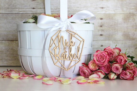 geometric flower girl basket