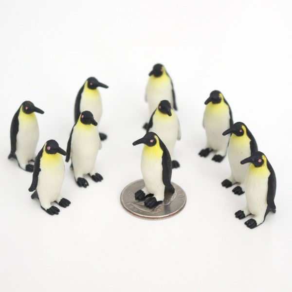 Set of Miniature Penguins - Mini Emperor Penguins Terrarium Supplies Teeny Tiny Pack of Penguins Diorama Supplies Soap Making READY TO SHIP!