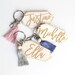 Personalized Keychain - Bridesmaid Wedding Party Gift - Key Chain Bag Tag - Gifts for Her Under 20 Easter Basket Stuffers Stocking Stuffer 