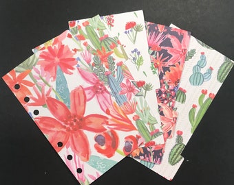 Desert Floral / Set de 5 Tab Planner Divisores - Personal o Tamaño de Bolsillo / ENVIO GRATUITO