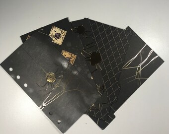 Spiders / Set de 5 Divisores Personales o Bolsillos Con pestañas - Halloween