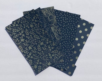 Lámina de oro de la Marina / Conjunto de 5 divisores de planificador / Envío libre