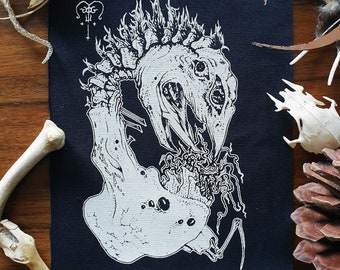 Toppa da cucire ~ SISKENING CHAOS ~ Moda punk, cotone leggero stampato a mano ~ Bianco o rosso