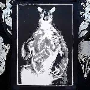 Toppa da cucire sulla schiena ~ ORSO FANTASMA ~ Moda punk, cotone leggero stampato a mano