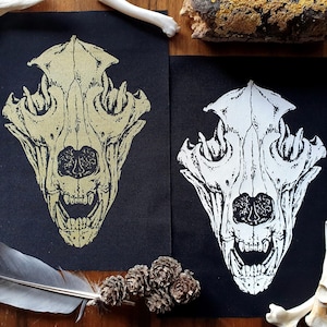 Parche para coser ~ CALAVERA DE OSO ~ Moda punk, algodón ligero estampado a mano