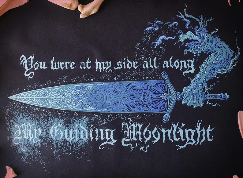 Bloodborne Moonlight Sword Ludwig Accursed Sew-On Patch: Pearlescent Blue image 3