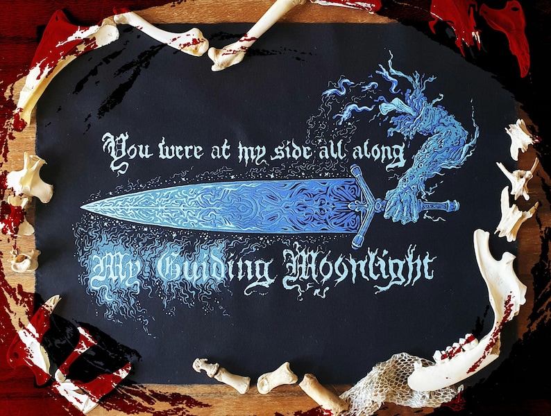 Bloodborne Moonlight Sword Ludwig Accursed Sew-On Patch: Pearlescent Blue image 1