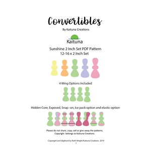 Sunshine, 12-16 x 2 inches, Convertibles, Postpartum Ice Pad Pattern, Snap-on Pattern, PDF Pad Pattern Set, Kaituna Creations