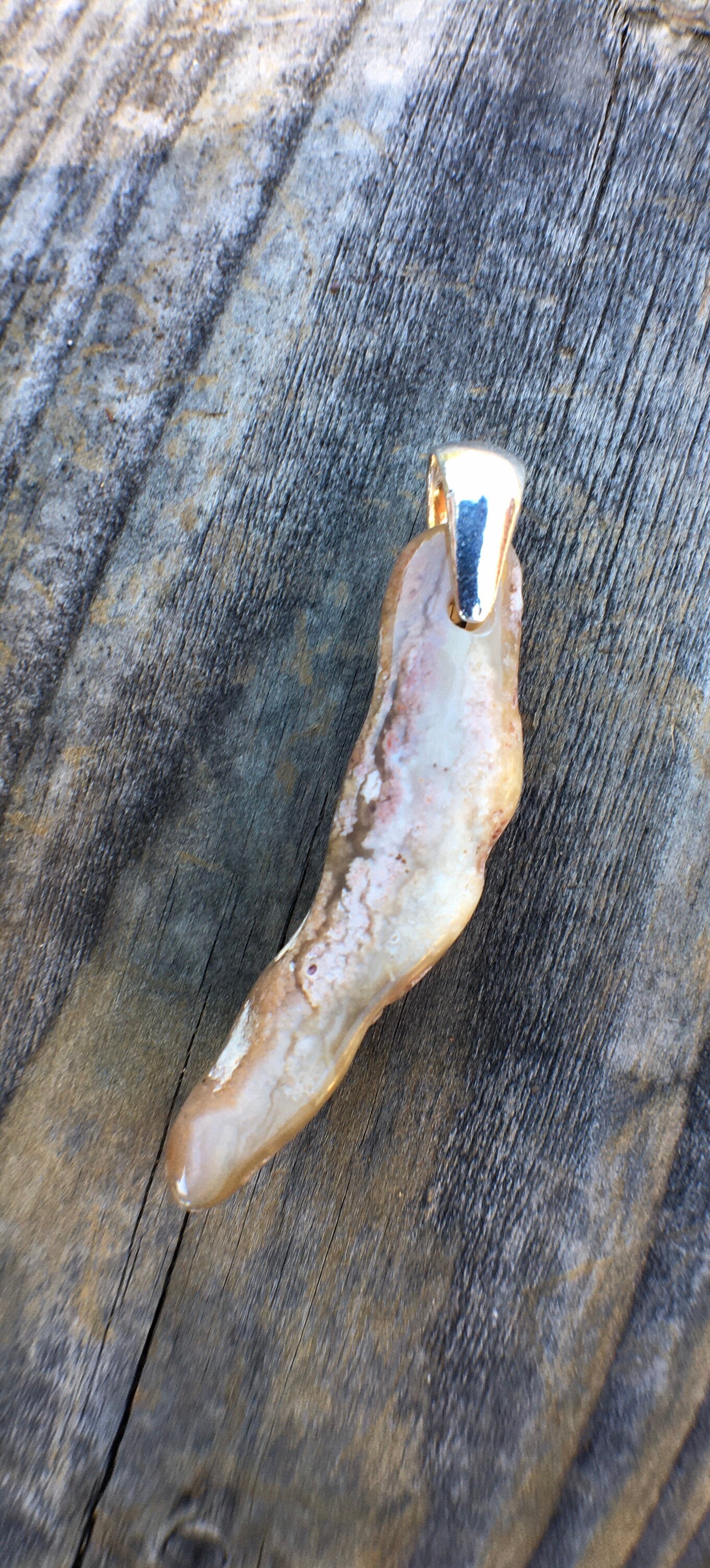 Pink and white moss agate pendant with sterling silver bale | Etsy