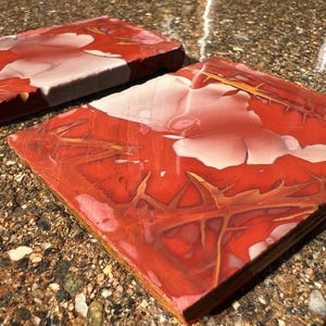 Scenic Noreena  Jasper Slab Pair: Australian Lapidary Stone Display