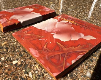 Scenic Noreena  Jasper Slab Pair: Australian Lapidary Stone Display