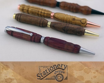 Purple heart wood pen, wooden pen, natural, handmade, handcrafted, writers, purple heart, ergonomic, fat pen, exotic wood,