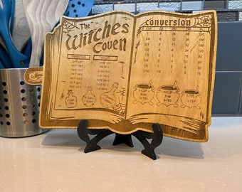 Halloween Kitchen Conversion Chart, Witchy Baking Measurements, Laser Cut File (SVG)
