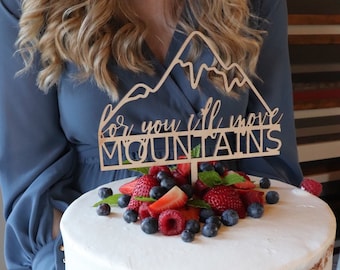 Move Mountains Cake Topper: Laser Cut Holz, Hochzeitsjubiläum
