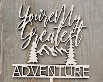Adventure Cake Topper: Rustikale Berghochzeit, Jubiläum, Dusche