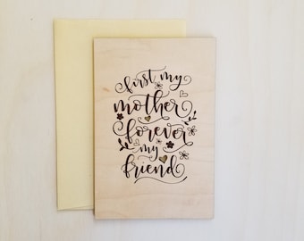 Laser geschnittene Muttertagskarte aus Ahornholz: Geschenk mit Gravur