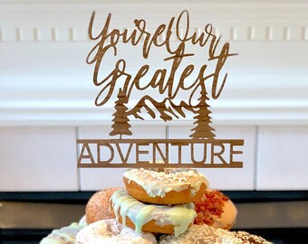 Adventure Cake Topper: Rustikale Hochzeit in den Bergen, Babyparty, Jubiläum