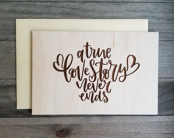 Lasergeschnittene Holzkarte – 5-jähriges Jubiläum, Valentinstagsbotschaft