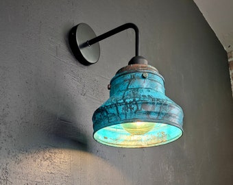 Sconce light Wall lighting Industrial light Modern Copper lamp Minimalist Patina
